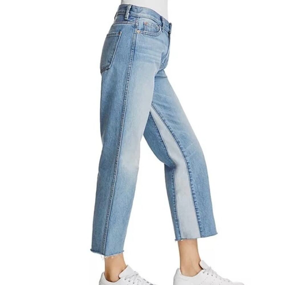 7FAMK 7 For All Mankind Kiki Raw Hem Medium Wash Contrast Jeans Womens 27
